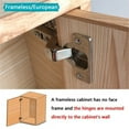 thumbnail image 7 of Luokim 20PCS Inset Cabinet Door Hinges Frameless European Soft Close Kitchen Hidden Self Closing Concealed Hinges, 7 of 7