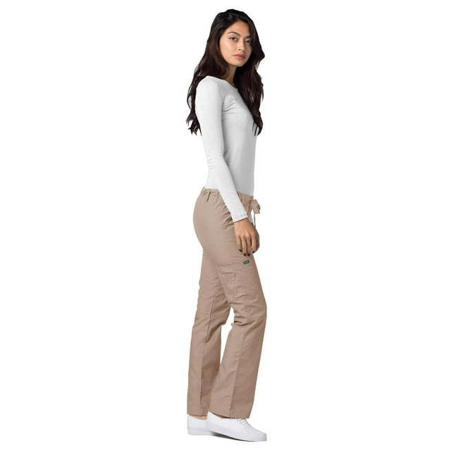 Adar Pantalon d'Uniforme Droit pour Femmes Universal, à Cordon, Popeline Durable, Noir