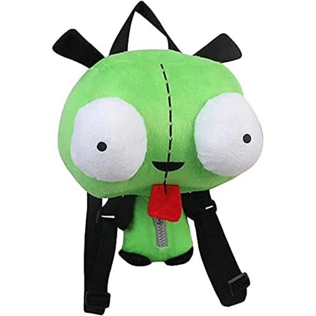 Mochila de peluche JM Alien Invader Zim Robot de peluche verde 14 pulgadas