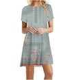 thumbnail image 1 of Cameland Robe d'Été Décontractée à Manches Courtes Imprimée Col Rond pour Femmes, 1 of 4