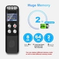 thumbnail image 2 of Grabadora de voz digital 72GB, activación por voz, grabadora de voz, reducción ruido, contraseña seguridad, 2 of 7