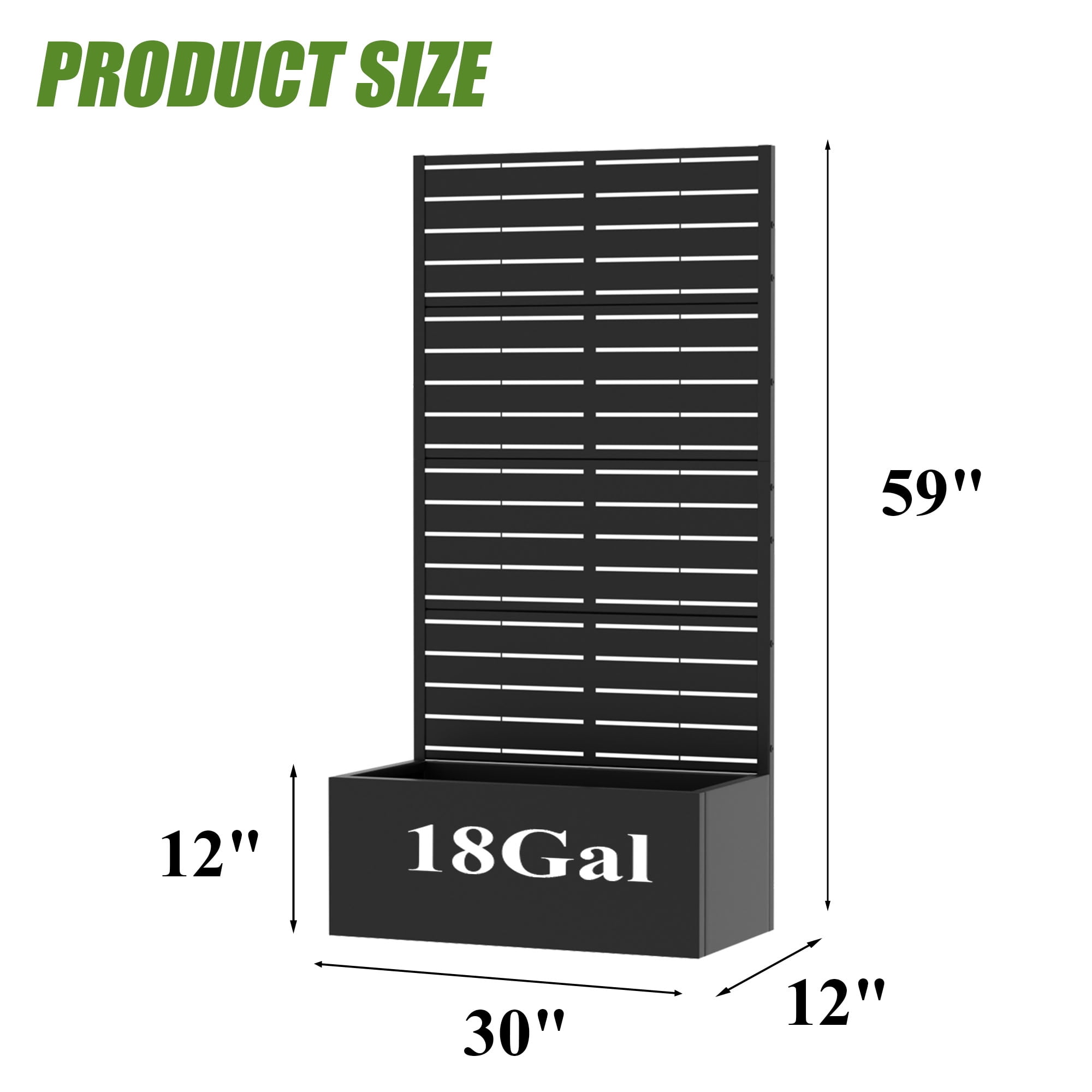 MAYEERTY 4 Panels Outdoor Metal Planter Box, Durable Weather-Resistant Planter, 2 pcs Decorative Metal Flower Box for Patio, Balcony, Garden