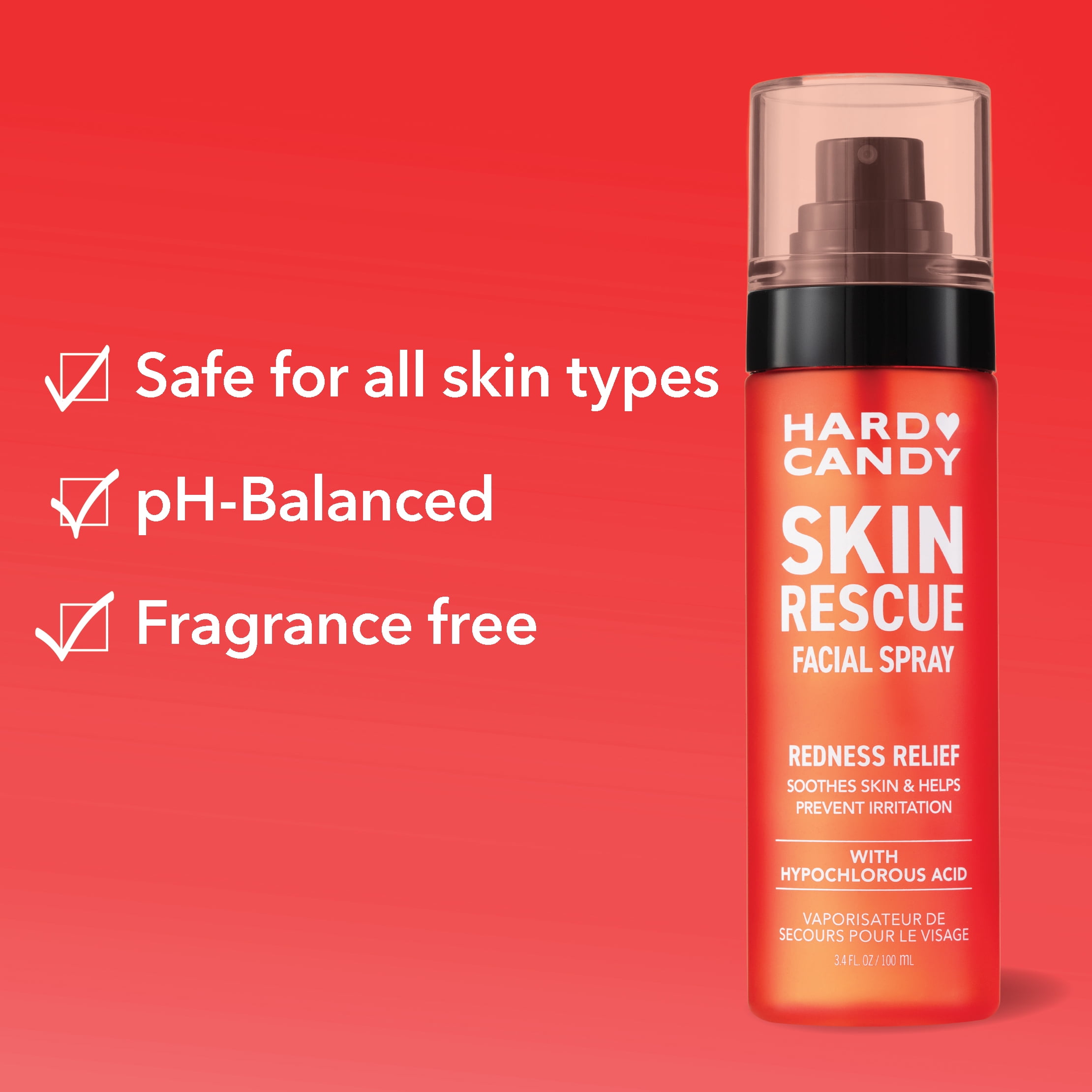 Hard Candy Skin Rescue Spray, Hypochlorous Acid, Redness Relief, Skin Calming Face Mist, 100 mL