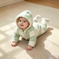 thumbnail image 6 of YHAJDS Girls Boys Winter Fleece Clothes Hooded Romper Snowsuit Footed Jumpsuit, 6 of 8