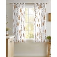 thumbnail image 4 of Brown Spring Floral Sheer Curtains 39 Inch Length 2 Panels Set for Living Room/Bedroom, Flowers Leaves Elegant Pastoral Kitchen Curtains Grommet Semi-Sheer Curtains Window Treatments 27.5"x39"x2, 4 of 7