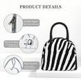 thumbnail image 4 of Salouo Zebra for Insulated Lunch Bag for Women/Men - Leakproof Cooler Tote Bag Organizer - Reusable Lunch Box for Office Picnic Hiking Beach-One Size, 4 of 6