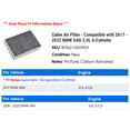 thumbnail image 2 of Cabin Air Filter - Compatible with 2017 - 2022 BMW 540i 3.0L 6-Cylinder 2018 2019 2020 2021, 2 of 2