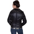 thumbnail image 2 of Scully Womens Black Faux Fur Motorcycle Jacket M, 2 of 2
