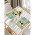 thumbnail image 5 of Sunflowers Placemats Set of 6, Botanical Ombre Flowers You Are My Sunshine Placemats for Dining Table, Place Mats for Kitchen Tabletop, Waterproof Wipeable Dining Table Mats Set, 5 of 9