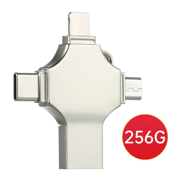 256GB 4-in-1 metal USB Flash drive Mobile phone computer dual-use Mini USB flash drive Support Type-C Micro USB iOS devices