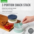 thumbnail image 2 of Prokeeper+ Plastic 3 Portion Snack Stack Food Storage Container, Ideal Use for Workday Meals and Travel, 2 of 7