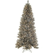 Silver Paradise Christmas Tree With Frosted Lights, 7' High