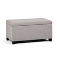 thumbnail image 1 of SIMPLIHOME Dover Banc Rectangulaire de Rangement à Dessus Relevable de 36 Pouces de Large en Tissu Aspect Lin Gris Nuage, Repose-Pieds Tabouret, Table Basse pour le Salon, la Chambre et la Chambre d'Enfant, Contemporain, 1 of 5