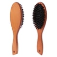 thumbnail image 1 of 2 piezas de cepillo de cerdas de jabalí, cerdas naturales suaves para pelo fino y fino para mujeres, hombres y niños, cepillo portátil de madera para moños rectos, adecuado para varios estilos, 1 of 7