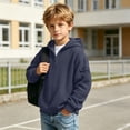 thumbnail image 5 of WAVSUF Boys Hoodie Loose Fit Long Sleeve Half Zip Winter Casual Sweatshirts Navy 13, 5 of 10