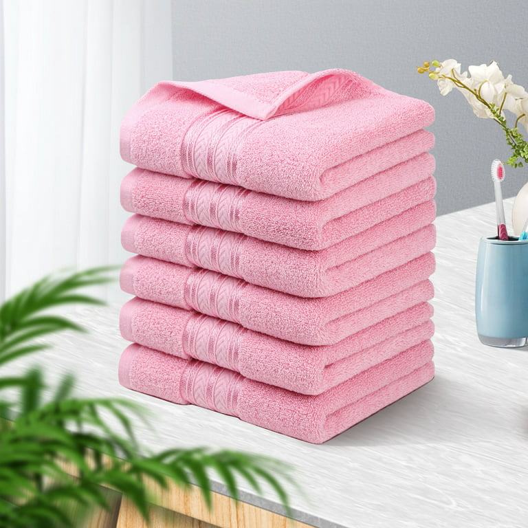 Leisofter Decorative Cotton Hand Towels for Bathroom Clearance with Hanging  Loops(Pink, 2-Pack, 14 x 29)