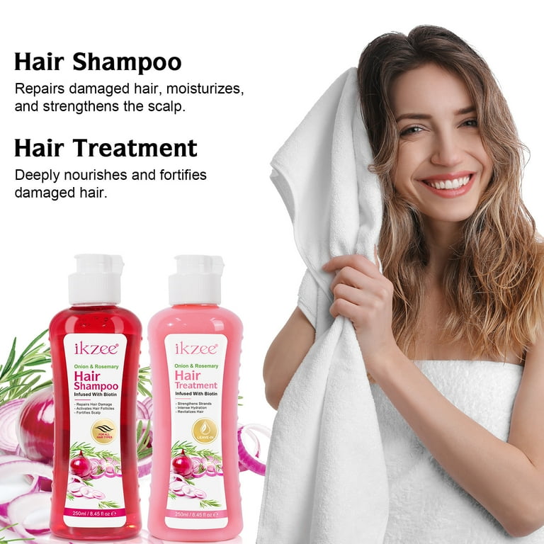 IKZEE Onion Biotin and Rosemary Shampoo, Stronger Thicker Hair