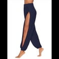 thumbnail image 2 of Pantalones Harén con Abertura Alta para Mujer, Pantalones Harén Hippies. Azul Oscuro XXL, 2 of 7
