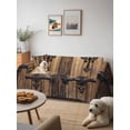 thumbnail image 6 of Rustic Wooden Door Couch Cover Sofa Covers 3 Cushion Sectional Couch, Brown Black Farmhouse Country Vintage Washable Sofa Covers Slipcover Sectional Sofa Cover, Furniture Protector 71"x150", 6 of 9
