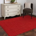 thumbnail image 4 of Red Burlap Texture Area Rug 3x5 FT, Non Slip Entryway Bedside Carpet, Farmhouse Vintage Red Washable Soft Floor Carpet Indoor Mat Non-Shedding Throw Rug for Dorm Kitchen Home Office, 4 of 9