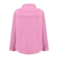 thumbnail image 5 of XFLWAM Long Sleeve Button Down Shirts for Women Collared Lightweight Textured Casual Shacket Tops Pink L, 5 of 6