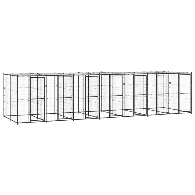 vidaXL Chenil Extérieur pour Chien en Acier avec Toit 16,94 M2