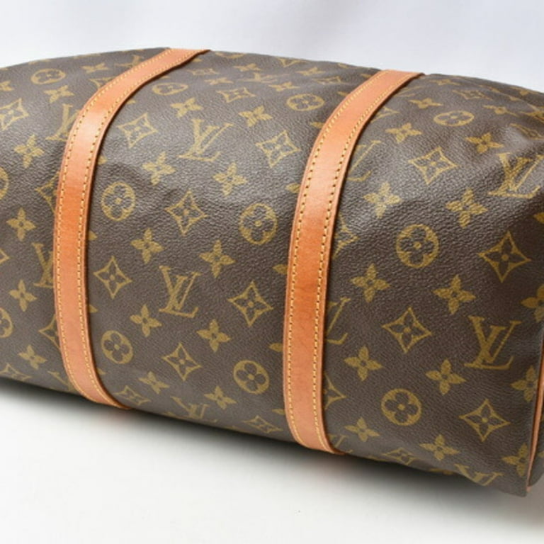 LOUIS VUITTON Vintage Sac Sport Monogram Canvas Boston Travel Bag Brow