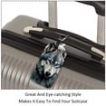 thumbnail image 3 of Square 2Pack PU Leather Wolf Cruise Luggage Tag with Privacy Cover and Name ID Tag for Travel Handbags Backpacks Luggage Tags, 3 of 6
