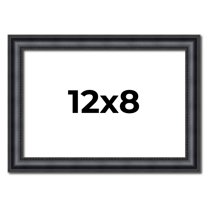 12x8 Frame Black Real Wood Picture Frame Width 1.25 inches | Interior Frame Depth 0.5 inches |
