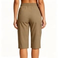 thumbnail image 6 of PWPSG Womens Cargo Capris, Quick Dry Fabric with Drawstring Waist and Multi Zip Pockets, Relaxed Fit for Hiking, Outdoor Wear Yellow L, 6 of 6