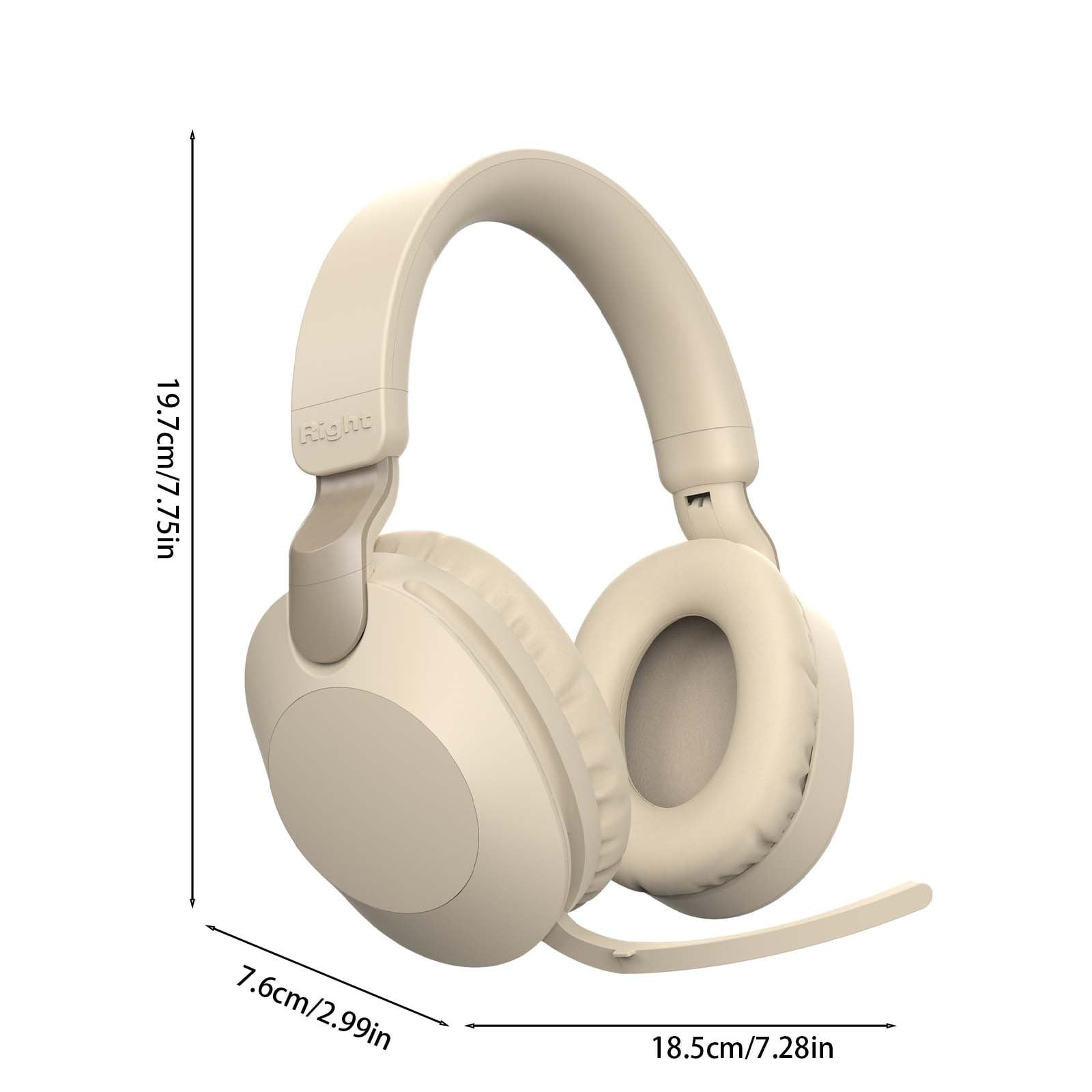 Wireless Headphones Bluetooth On-Ear Headset with Microphone and up to 50 Hours Battery Life with Quick Charging,Beige