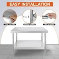 thumbnail image 4 of Jocisland 30x48in Stainless Steel Table, Kitchen Prep Table with Adjustable Undershelf, NSF Certified Metal Surface for Kitchen, Restaurant, Hotel, 4 of 9