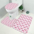 thumbnail image 2 of Pink Breast Cancer and Pioneer Flower Bathroom Rugs Sets 3 Piece,Toilet Cover Set,Absorbent Non Slip Bathroom Mats Sets with U-Shaped Contour Rug Toilet Rug Set, 2 of 5