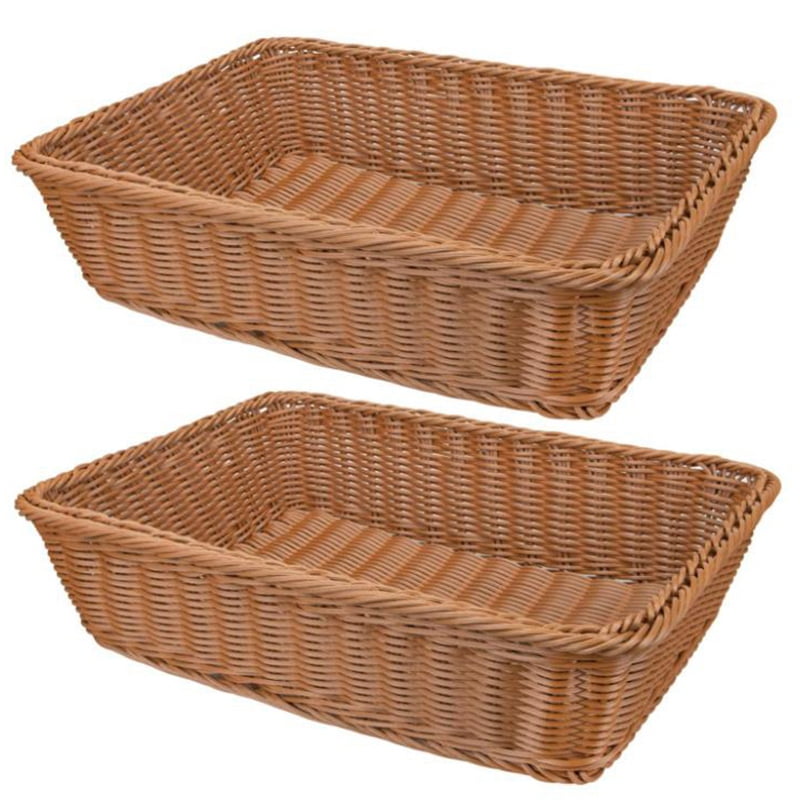 40cm 10 x Openweave Wicker Baskets Bread Fruit Gift Basket Hamper Display Tray 