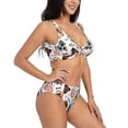 thumbnail image 2 of Kdxio Hip Hop Dog Print Women's 2 Piece High Waisted Wrap Spaghetti Strap Summer Swimsuit Bikini Set-Small, 2 of 7