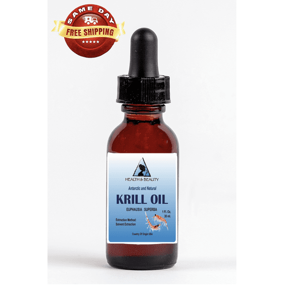 Antarctic krill oil natural anti aging by h&b oils center with glass dropper 1 oz