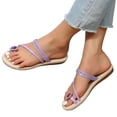 thumbnail image 7 of Bibifish Womens Slide Sandals Rhinestone Strappy Open Toe Mule Slippers Summer Fashion Casual Beach Shoes, 7 of 7