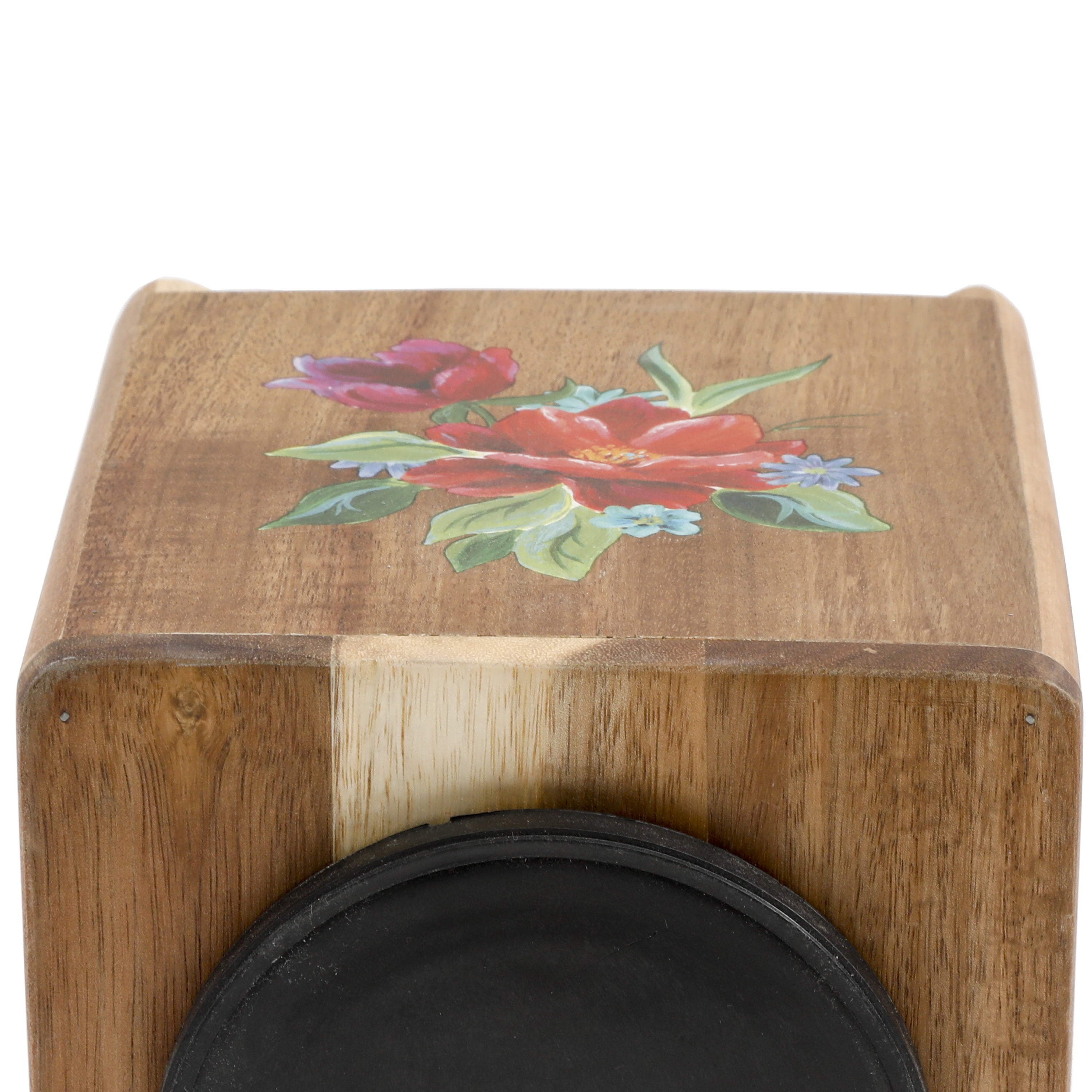 The Pioneer Woman Spring Bouquet 4-Section Acacia Wood Utensil Holder