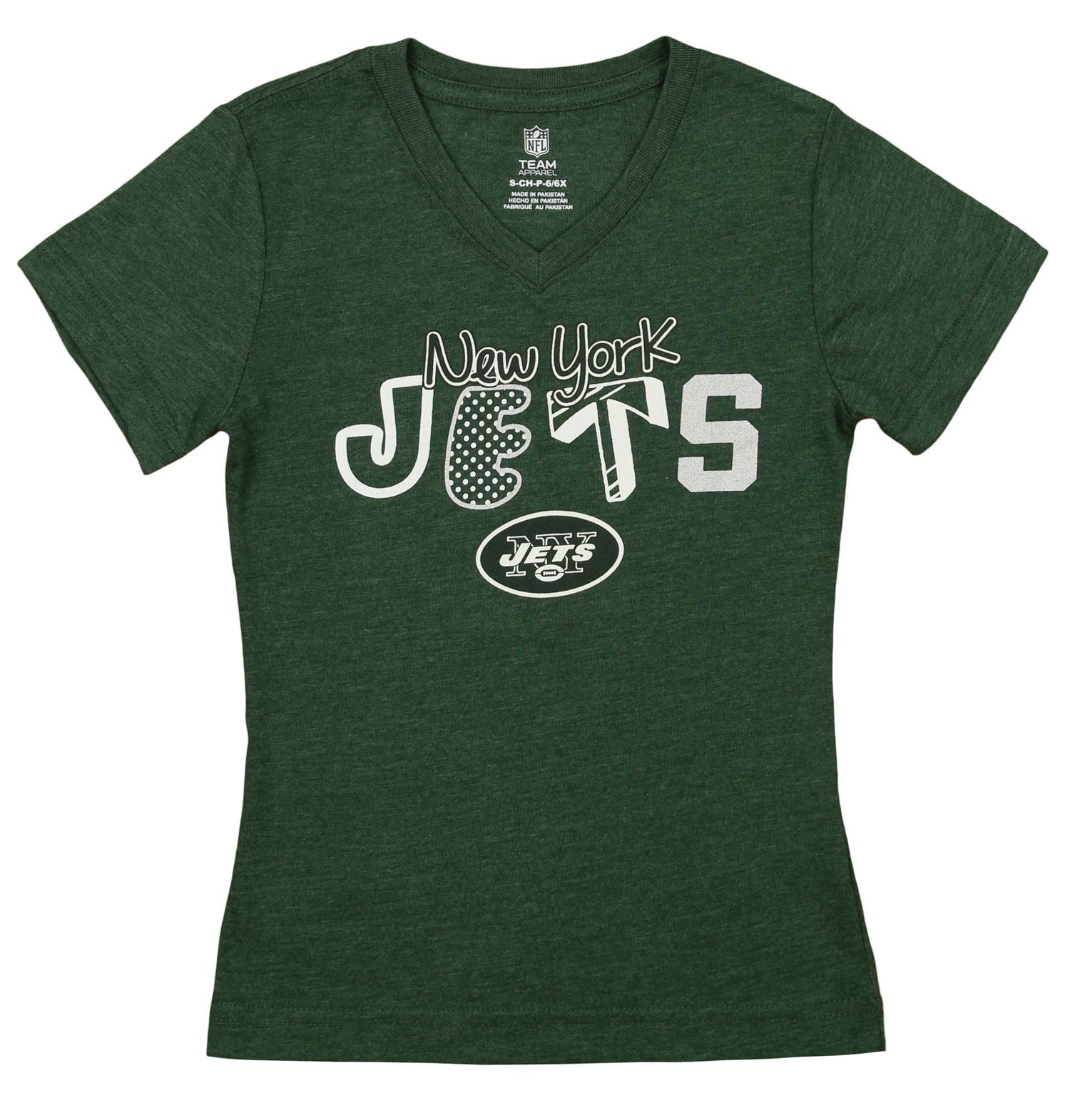 NFL, Team: JETS ,Girls Team SS Tee, Sizes 4-16, Team Colors - Walmart.com