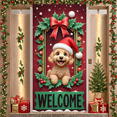 thumbnail image 4 of Festive Decoration Christmas Banner Dog Welcome Sign for Holiday Celebration Winter Party Home Decor, 4 of 9