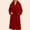 O Red, variant on Long Robes for Women Winter Plush Fleece Hooded Bathrobe Soft Cozy Fluffy Sleepwear Nightgown with Pockets