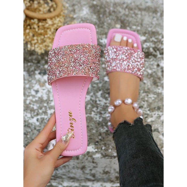 Women's Plus Size Wide Width Casual Fashionable Flat Sandals For Summer