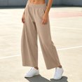 thumbnail image 6 of CFLVAEK Sweatpants Women Barrel Wide Leg Baggy Lounge Pants with Pockets Casual Elastic Waist Workout Sweat Pant Khaki L, 6 of 6