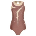 thumbnail image 4 of SiiRoh Women's Gymnastics Leotard One Piece Sleeveless Rhinestones Bodysuit for Ballet Dance Skating Dusty Pink M, 4 of 6