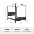 thumbnail image 6 of Martha Stewart Hayes Queen Size Solid Wood Canopy Platform Bed with Wood Headboard and Footboard, No Box Spring Needed, Dark Gray, 6 of 11