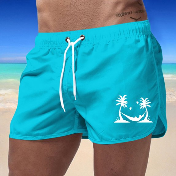 Kcolen Swim Trunks for Men 5 Inch High Elastic Waist Beach Shorts Light Rash Guard Shorts for Men Summer Beach Swimming Shorts for Men