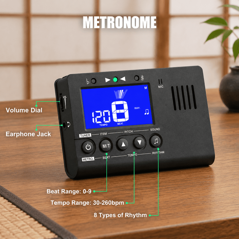 Tuning Generators MT1 3-in-1 Digital Metronome Tuner and Tone Generator for String and ...