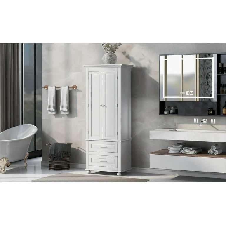  Bellemave Tall Bathroom Storage Cabinet, Freestanding Storage  Cabinets with Drawer & Adjustable Shelf, Narrow Tall Cupboard for Bath  Room, Living Room & Small Spaces（White） : Home & Kitchen