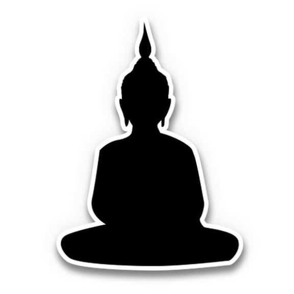 Buddha Black Simple - 3" Vinyl Sticker - For Car Laptop I-Pad Phone Helmet Hard Hat - Waterproof Decal