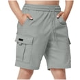 thumbnail image 3 of Pretxorve Kids Boys Cargo Shorts Summer Solid Elastic Waist Loose with Side Pockets Casual Bottoms Sizes 5‑15Y, 3 of 5